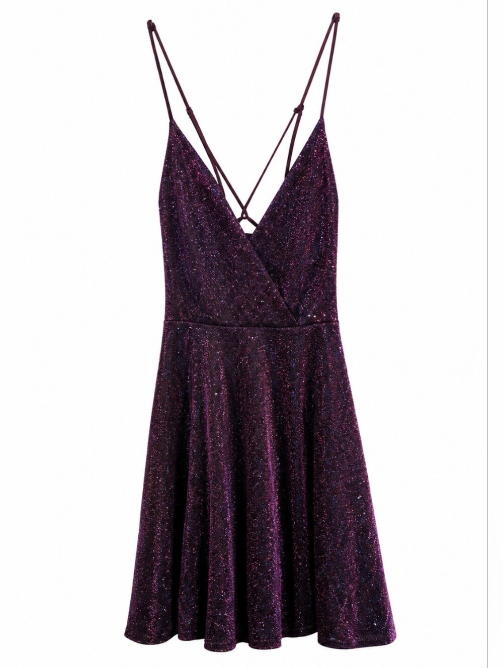 Lovely Day Women’s Medium Purple Glitter Skater Dress Sleeveless Fit & Flare